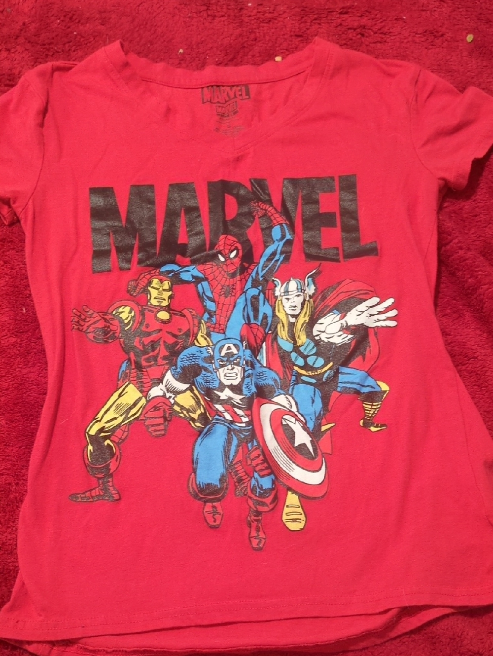 Marvel Red Superhero Graphic Tee